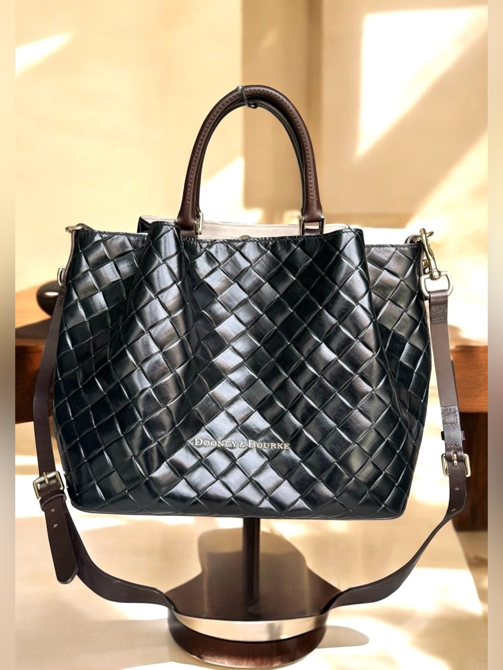 Dooney & Bourke Woven Leather Large Barlow Bag